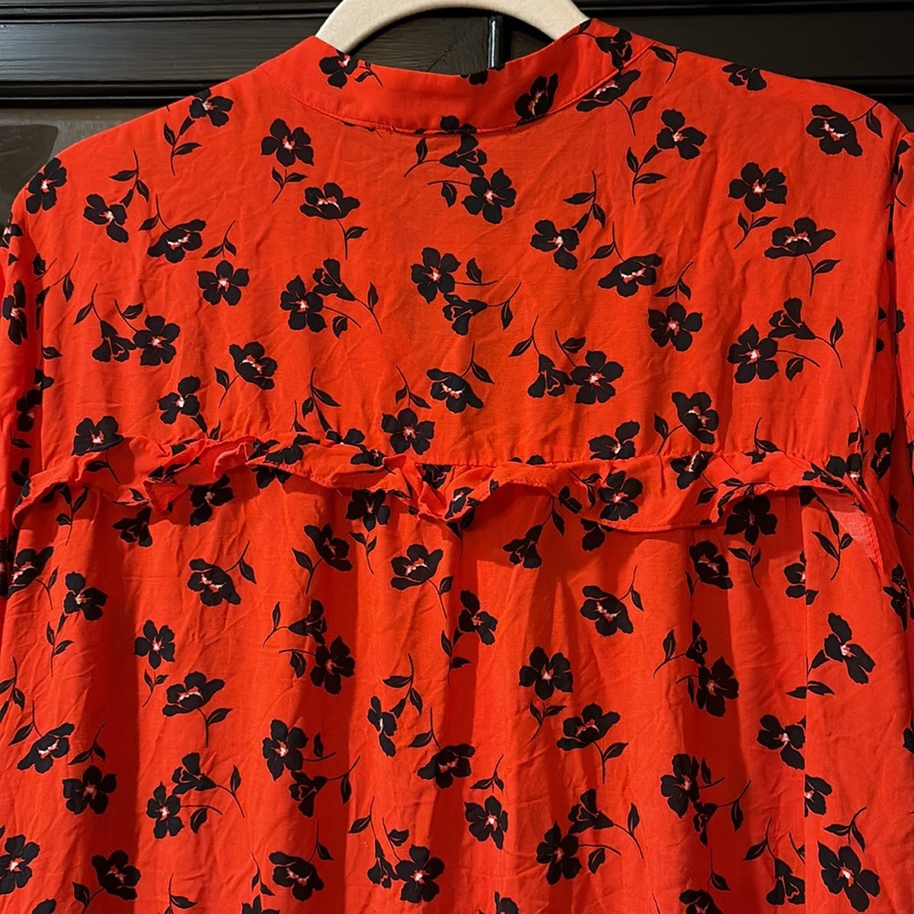 Next Red Floral Ruffle Dress - Picture 7 of 9